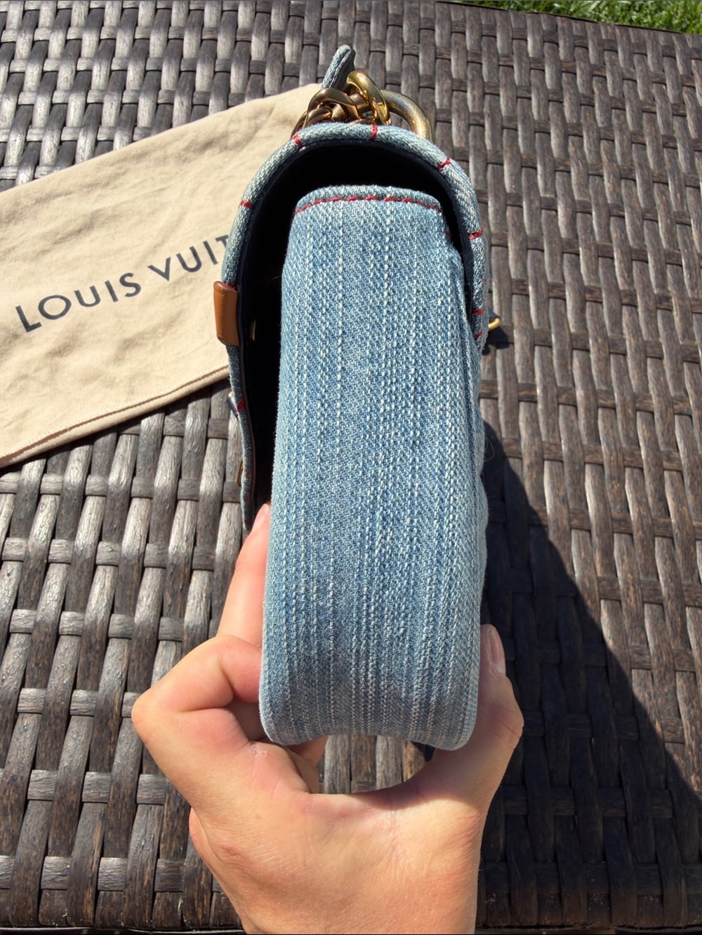 NWOT Louis Vuitton Monogram Denim New Wave Crossbody Bag MM - Picture 6 of 11